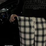LMN Bay Check Bendable Wide String Pants (3 colors)