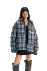 Plaid Layered Fleece Shirt Jacket