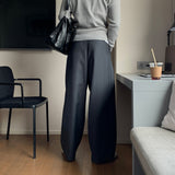 LMN ecto pintuck D-ring long wide slacks (2 colors)