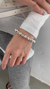 Silver ball@ball@ball bracelet