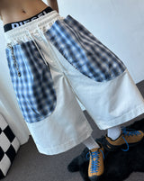 Bodi Check Pocket Keyring Cotton Bermuda Shorts 3color