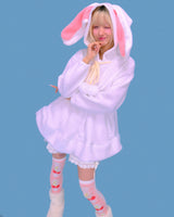 rabbit ear pom-pom hood (2color)
