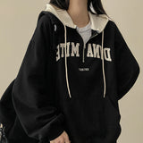 Diner Patch Embroidery Semi-Zipup Hood