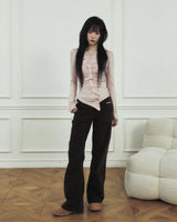 Jelly Button Asymmetric Ruched Top