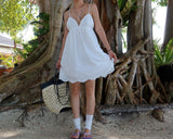Punching Eyelet Bustier Mini Dress