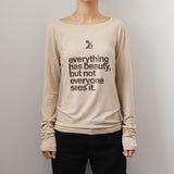 BEAUTY symbol long-sleeved T-Shirt (BEIGE)