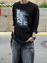 タイムプリンティング長袖Tシャツ