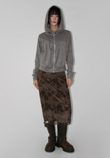 SHIRRING HIGH NECK ZIP-UP