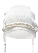  KNIT BRAID BEANIE . WHITE