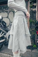 Star flayered midi skirt (Gray)
