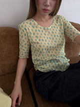 フラワー メッシュTシャツ