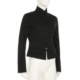 Ami khaki pocket stand long-sleeved shirt