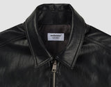 CROP LEATHER[FAUX] JACKET (BLACK)
