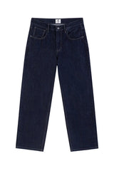 Raw Washed Straight Leg Jeans