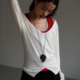 WEAVE PENDANT NECKLACE BLACK