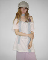 SORBET LOOSE OFF-SHOULDER SHORT SLEEVE T-SHIRT