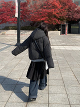 25FW★ [MADE] Odin Check Hood High Neck String Padding