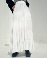 JENNY POCKET LONG CANCAN PLEATED FRINGE SKIRT