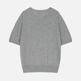 Short Sleeve Wool Knit Grey