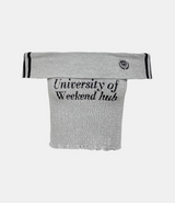 Weekend Varsity Shirring Top