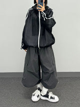 mesh track hooded jacket
