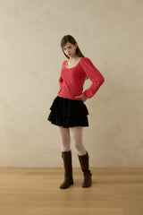 BASIC TIERED CORDU SKIRT