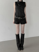Teeth Adjust Cotton Shorts