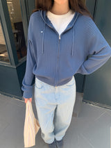 [ORIGINAL] Soda Summer Ribbed Knit Zip-up Hoodie