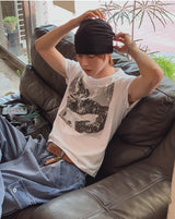 Grunge Vintage Photo Print Short Sleeve T-shirt