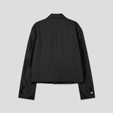 Ellier Three-Button Cropped Blazer