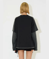 BICOLOR LAYERED LONG TEE