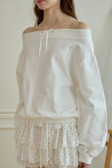 KNOT OFF-SHOULDER SWEATSHIRT