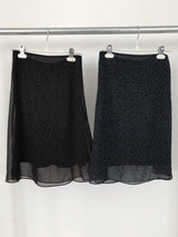 シフォン レオパードスカート