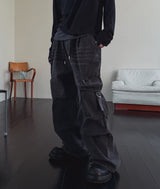 トリッツバックルカーゴデニムパンツ