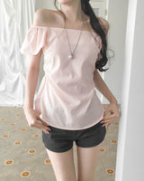 ode-blanc off & square shirring bl