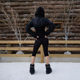 SEXXDEVIL Rib-Knit Waisted Bomber Jacket
