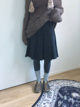 Wool Dot Pleated Skirt (2color)
