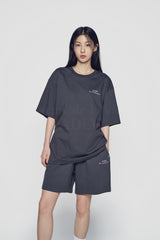 24FW アップサイドダウンベーシックロゴショートパンツ チャコール