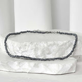 artificial beads necklace_grey