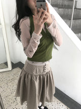 ドット ミディスカート
