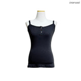 (3color) Star Button Slub Sleeveless Tee