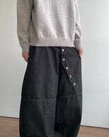 Obi Button Denim Pants