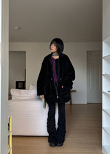 WARM SHIRRING BOOTS CUT PANTS