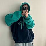 Males fleece raglan colored hoodie