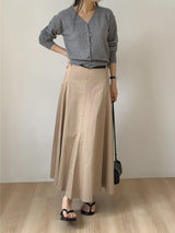 Close A-line Flare Long Skirt