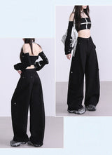 Retro High Waist Wide-Leg Pants – Old Money Style Relaxed Trousers