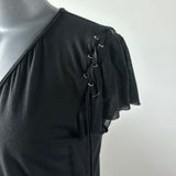 シースルースリムラインTシャツ ブラック