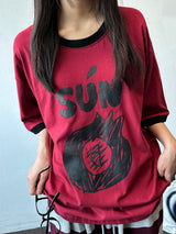 Sungre Raglan Contrast Oversized Tee 3color