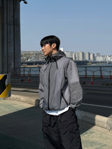 Rex cut line zipper windbreaker