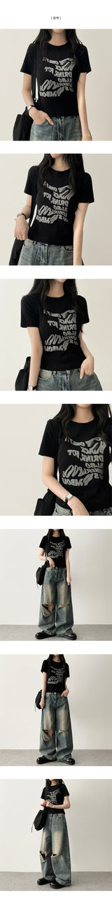 Blur レタリング半袖Tシャツ